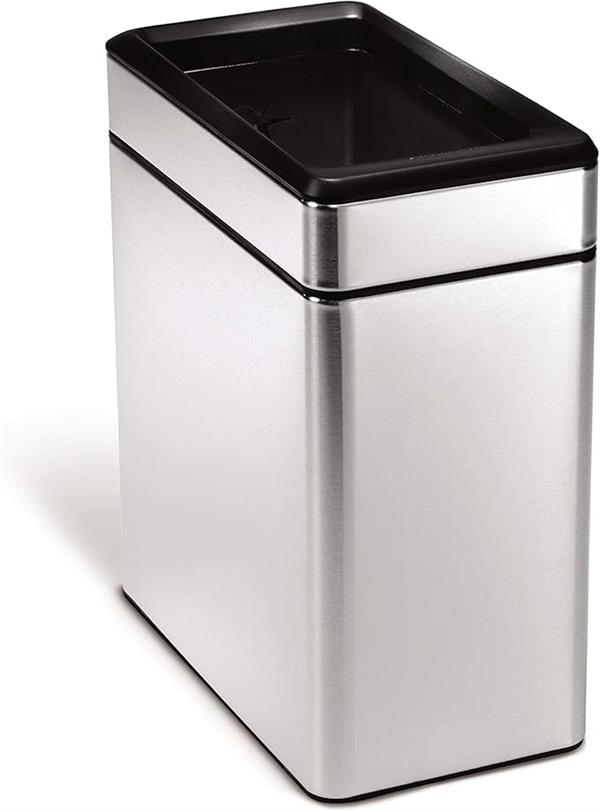 Simplehuman Profile Open Bin 10L Brushed Steel