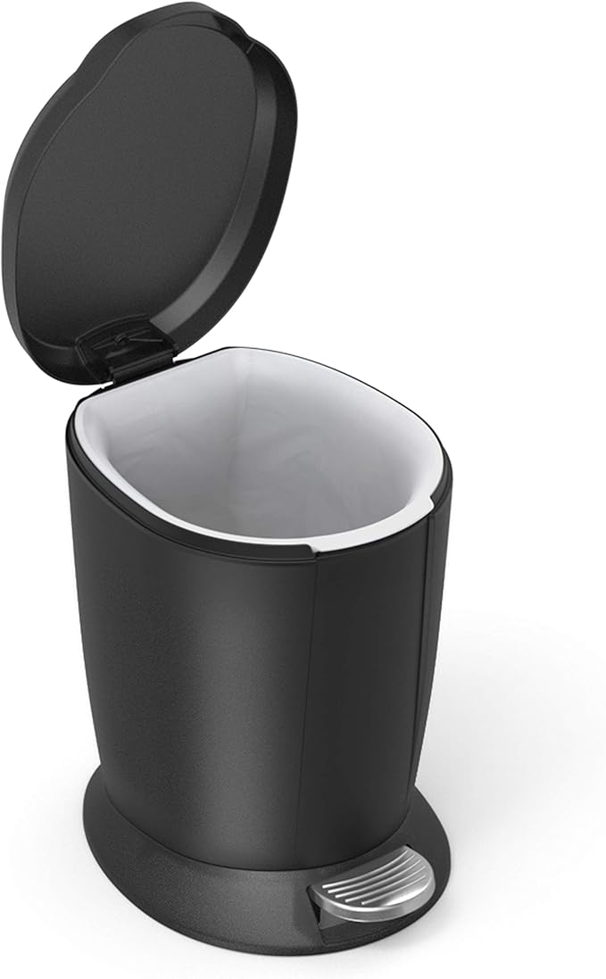 Simplehuman Round Pedal Bin 6L Plastic Black