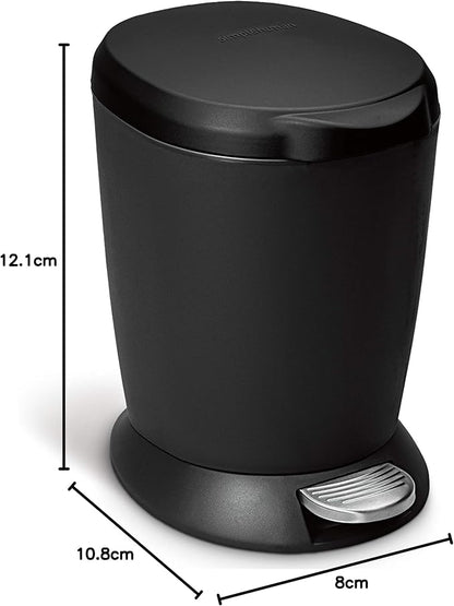 Simplehuman Round Pedal Bin 6L Plastic Black
