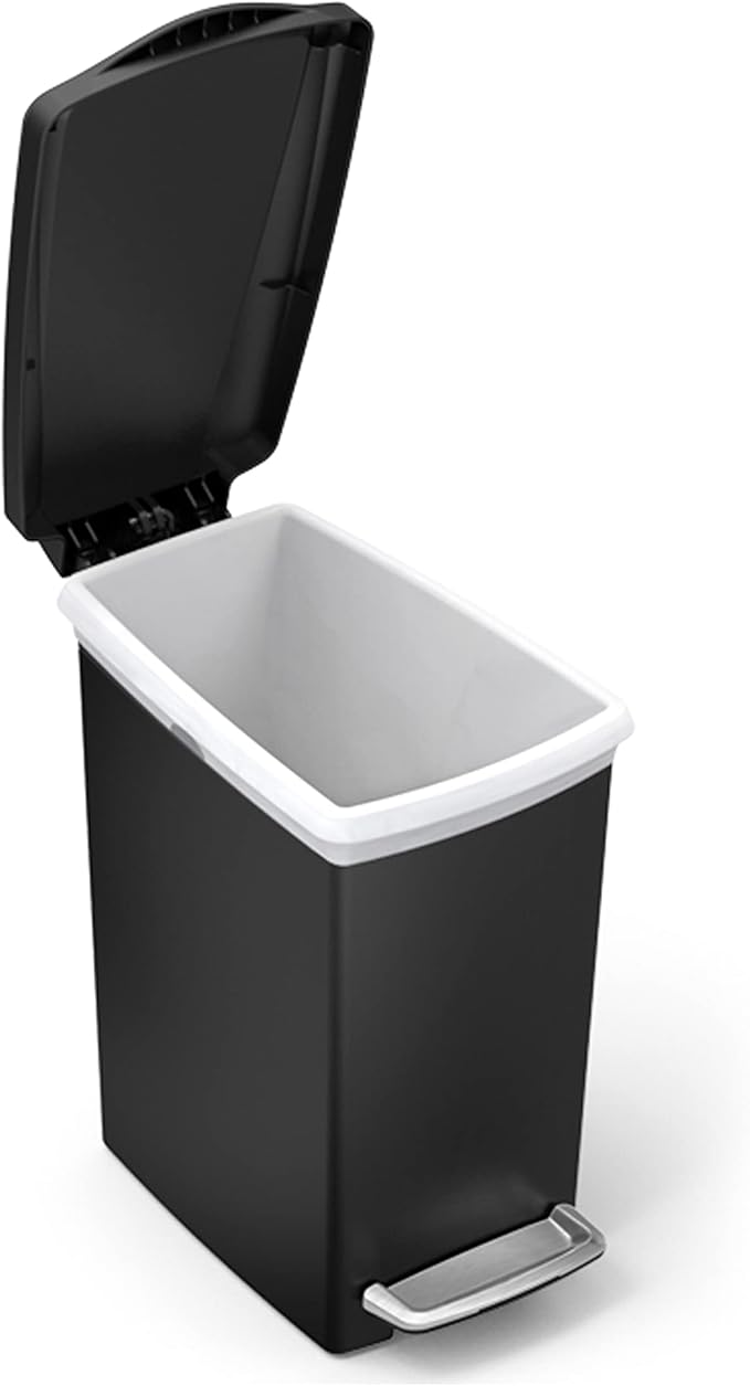 Simplehuman Slim Pedal Bin 10L Plastic Black