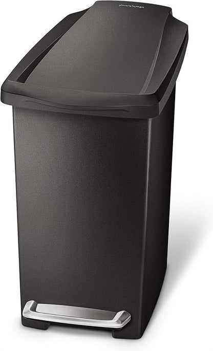 Simplehuman Slim Pedal Bin 10L Plastic Black