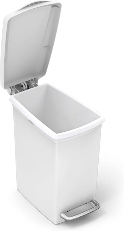 Simplehuman Slim Pedal Bin 10L Plastic White