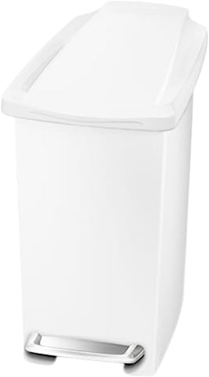 Simplehuman Slim Pedal Bin 10L Plastic White