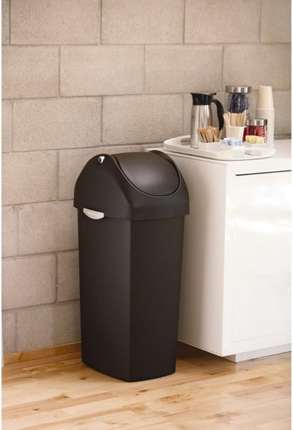 Simplehuman Swing Lid Bin 60L Plastic Black