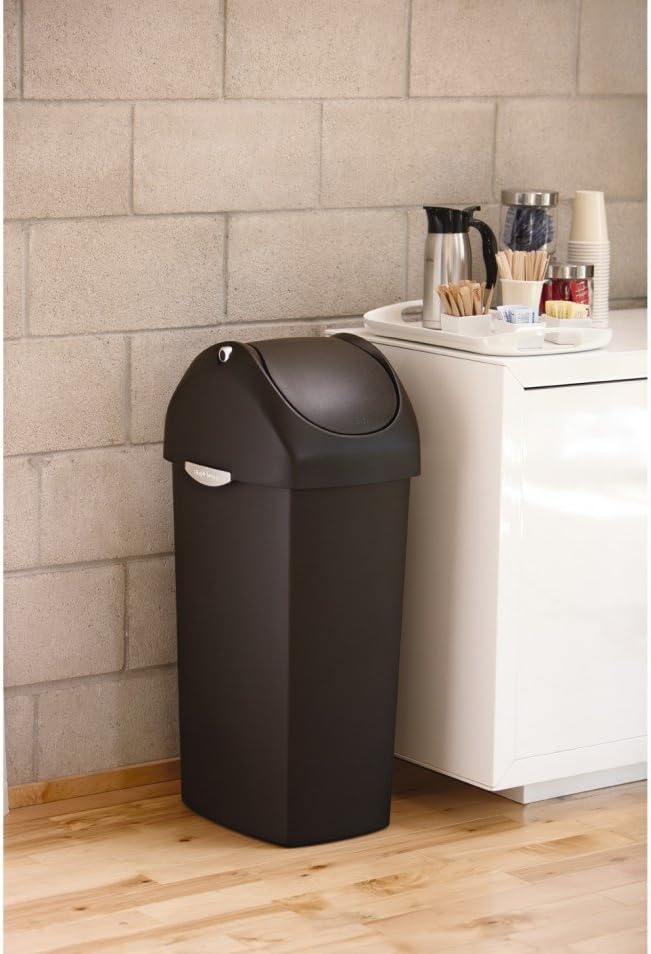 Simplehuman Swing Lid Bin 60L Plastic Black