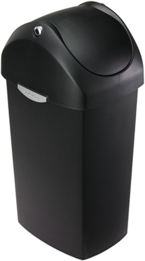 Simplehuman Swing Lid Bin 60L Plastic Black