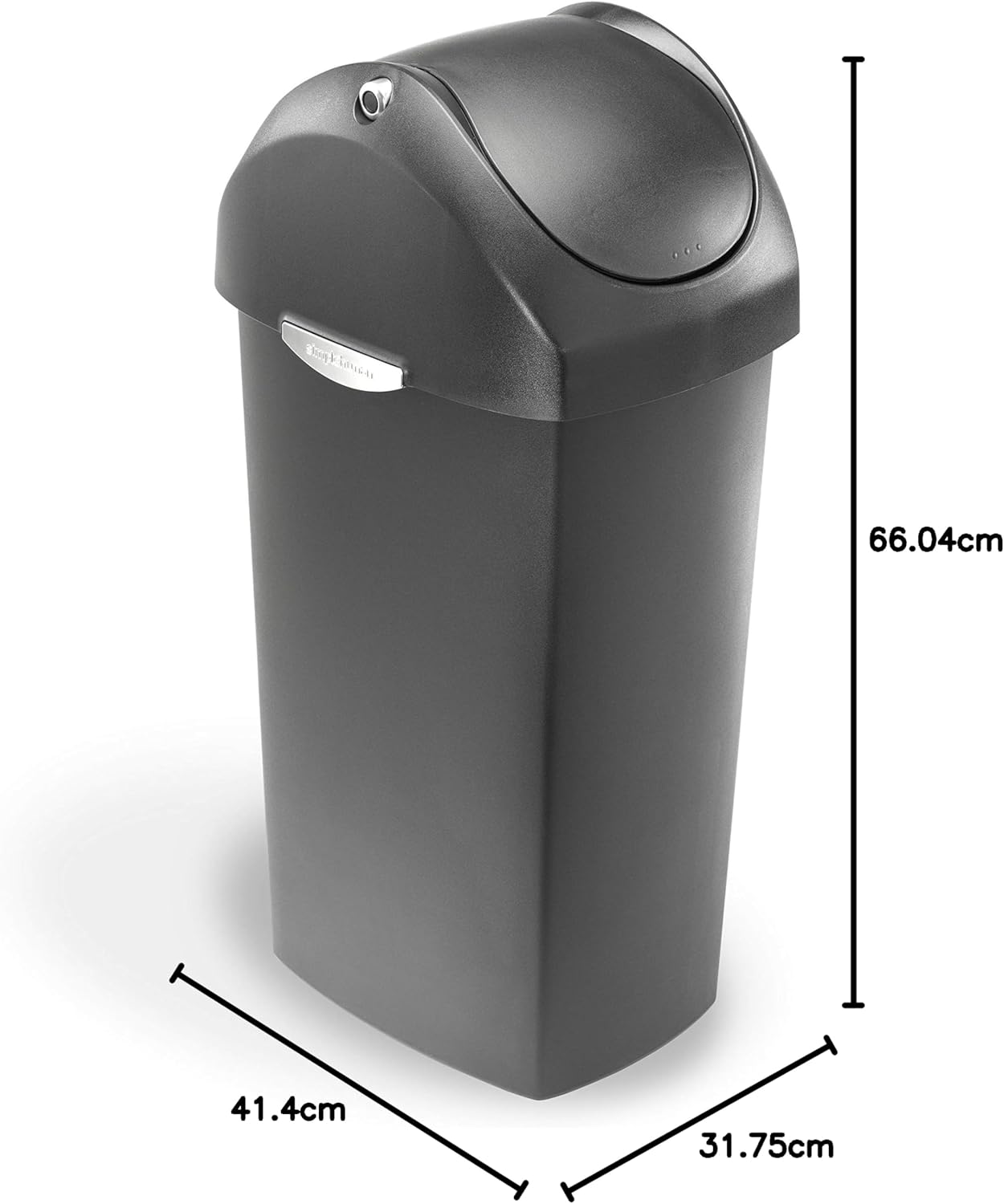 Simplehuman Swing Lid Bin 60L Plastic Grey