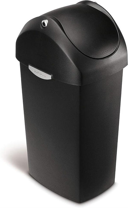 Simplehuman Swing Lid Bin 40L Plastic Black