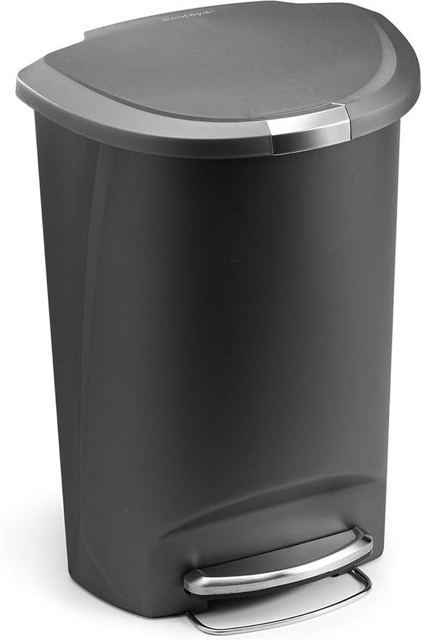 Simplehuman Semi-Round Pedal Bin 50L Plastic Grey
