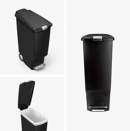 Simplehuman Slim Pedal Bin 40L Plastic Black