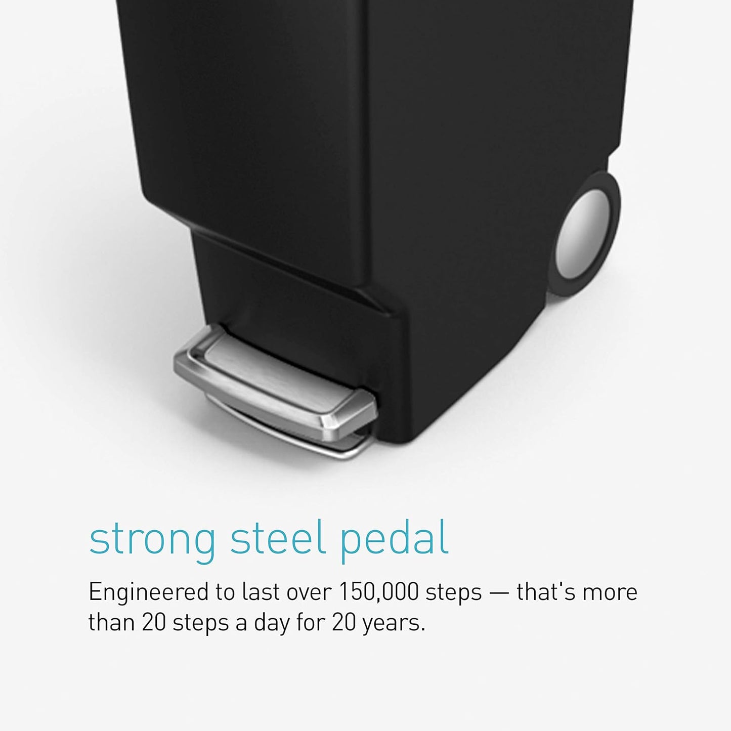 Simplehuman Slim Pedal Bin 40L Plastic Black
