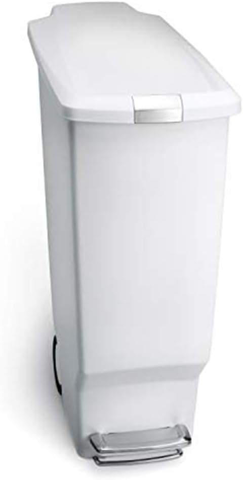 Simplehuman Slim Pedal Bin 40L Plastic White