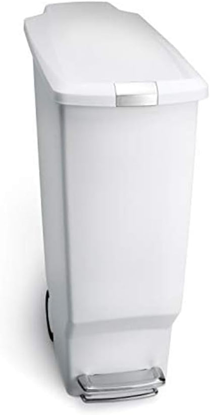 Simplehuman Slim Pedal Bin 40L Plastic White