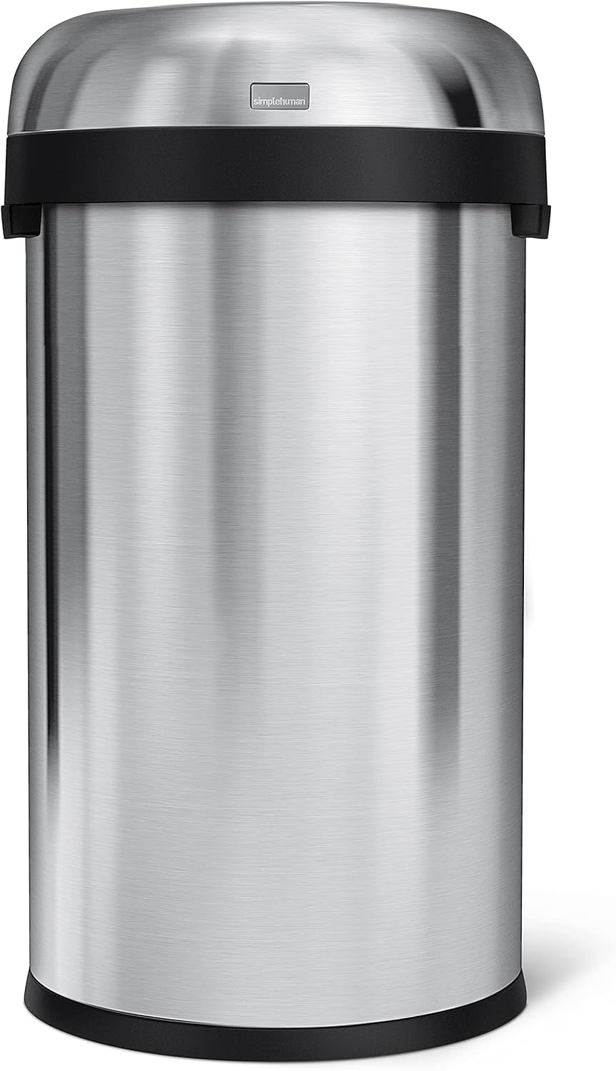 Simplehuman Bullet Open Bin 60L Brushed Steel