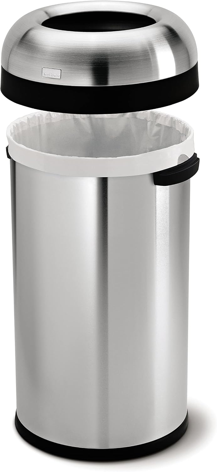 Simplehuman Bullet Open Bin 60L Brushed Steel
