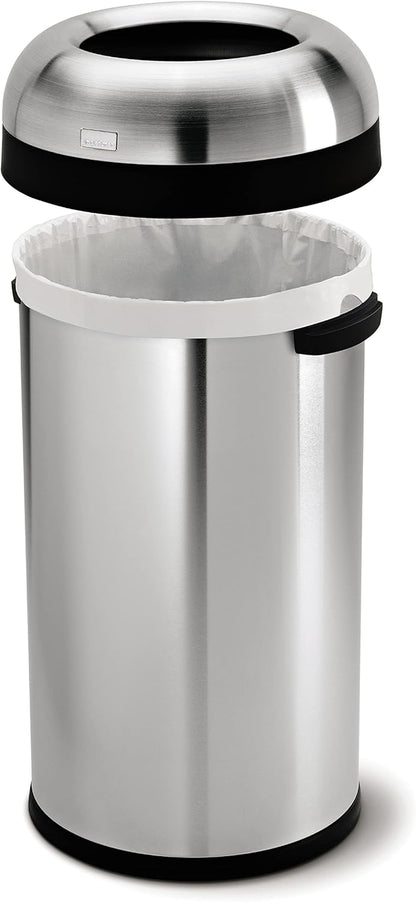 Simplehuman Bullet Open Bin 60L Brushed Steel