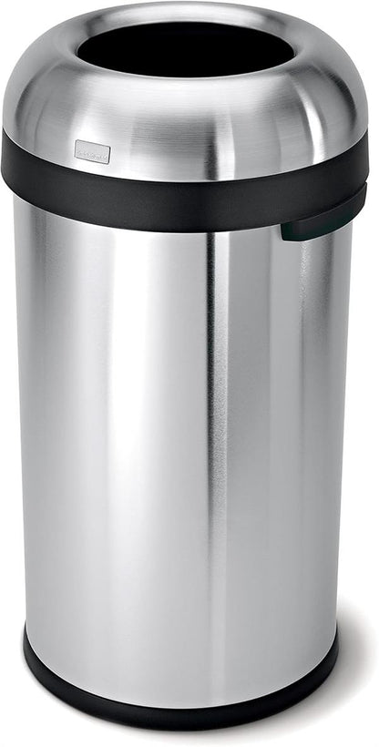 Simplehuman Bullet Open Bin 60L Brushed Steel