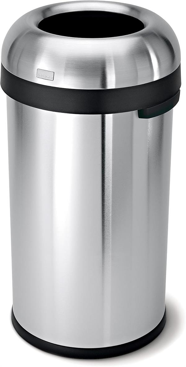 Simplehuman Bullet Open Bin 60L Brushed Steel