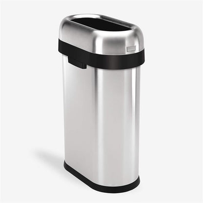 Simplehuman Slim Open Bin 50L Brushed Steel