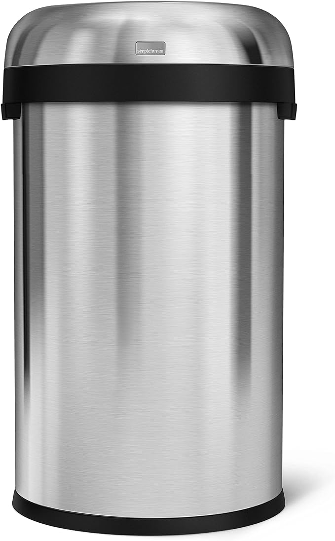 Simplehuman Bullet Open Bin 80L Brushed Steel