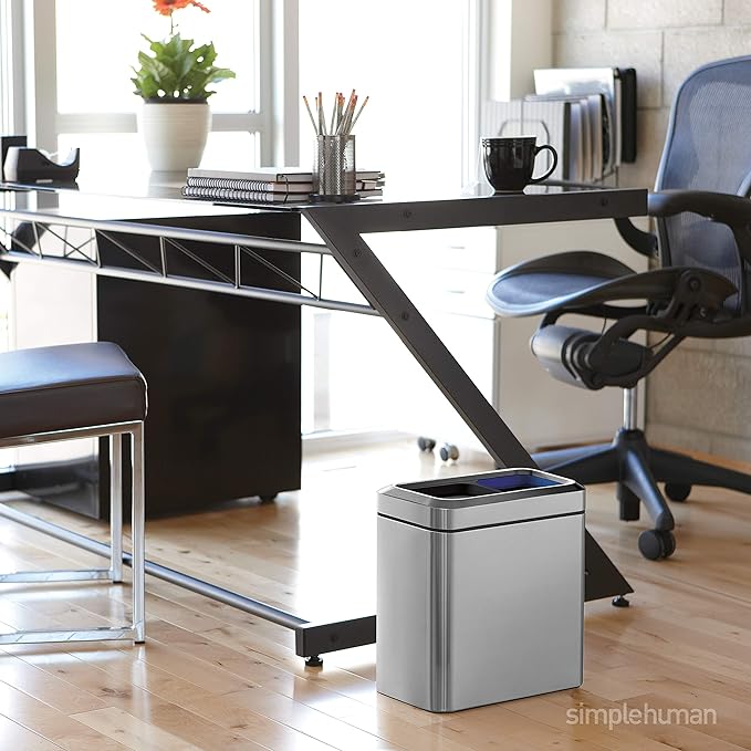 Simplehuman Slim Open Recycler 20L 2-Compartment