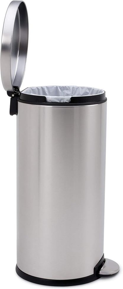 Simplehuman Round Pedal Bin 30L Brushed Steel