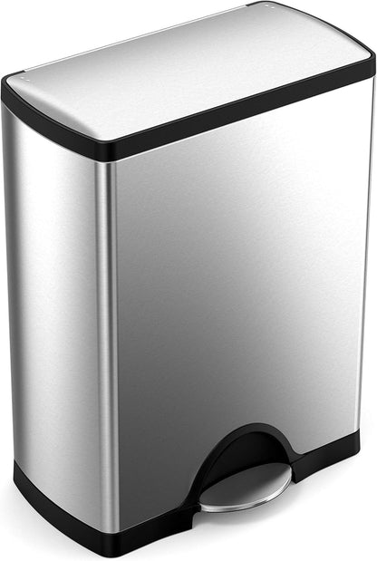 Simplehuman Rectangular Pedal Bin 50L Brushed Steel