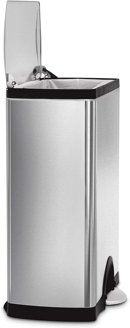 Simplehuman Rectangular Pedal Bin 50L Brushed Steel