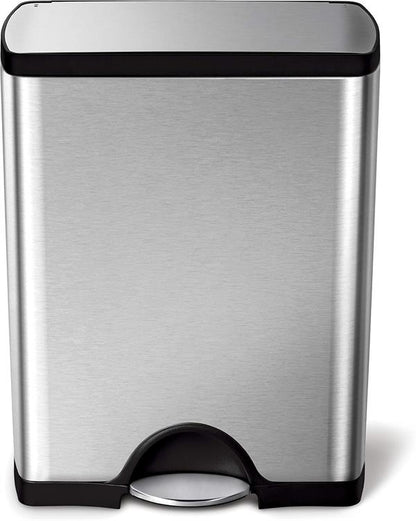 Simplehuman Rectangular Pedal Bin 50L Brushed Steel