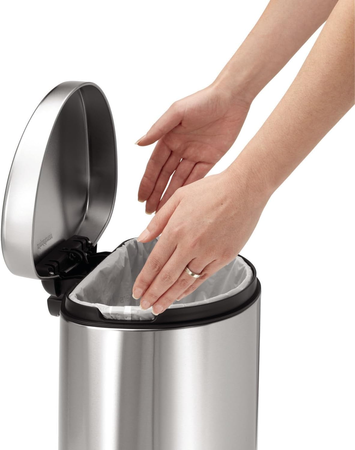 Simplehuman Semi-Round Pedal Bin 10L Brushed Steel