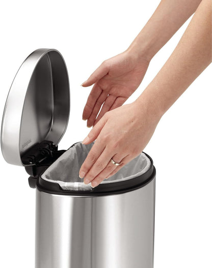 Simplehuman Semi-Round Pedal Bin 10L Brushed Steel