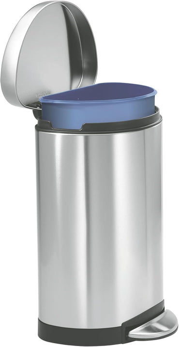 Simplehuman Semi-Round Pedal Bin 10L Brushed Steel