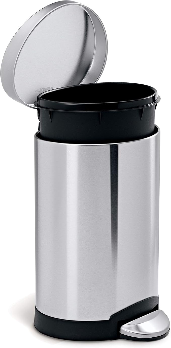Simplehuman Semi-Round Pedal Bin 6L Brushed Steel