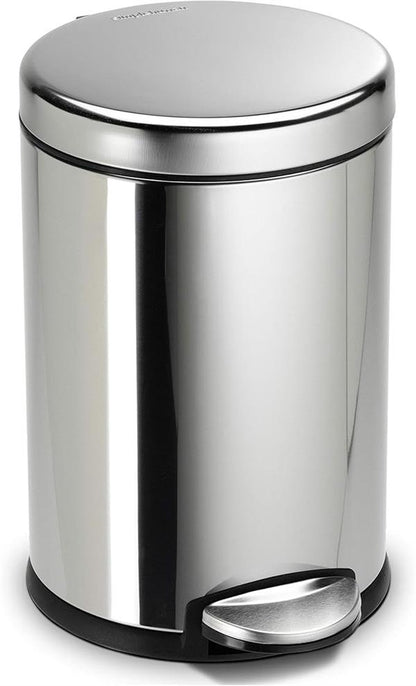 Simplehuman Round Pedal Bin 4.5L Polished Steel