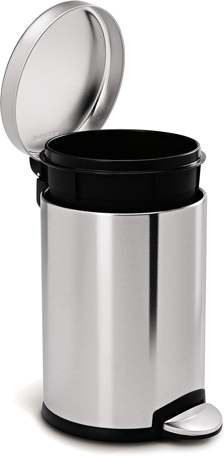 Simplehuman Round Pedal Bin 3L Brushed Steel