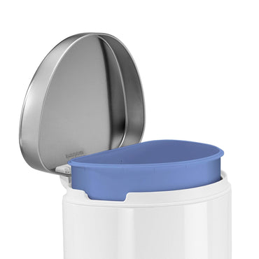 Simplehuman Semi-Round Pedal Bin 10L White/Brushed Steel