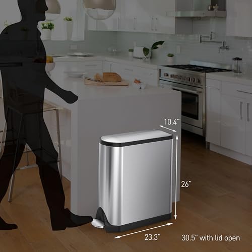 Simplehuman Butterfly Pedal Bin 45L Brushed Steel