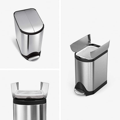 Simplehuman Butterfly Pedal Bin 10L Brushed SS