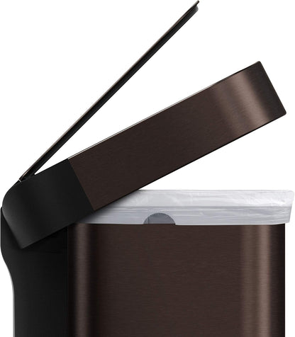 Simplehuman Rectangular Pedal Bin 45L Dark Bronze Liner Pocket