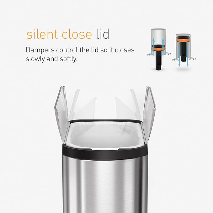 Simplehuman Butterfly Pedal Bin 18L Brushed Steel
