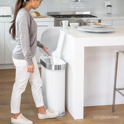 Simplehuman Slim Pedal Bin 45L White