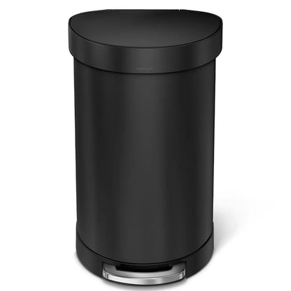 Simplehuman Semi-Round Pedal Bin 45L Liner Rim Black