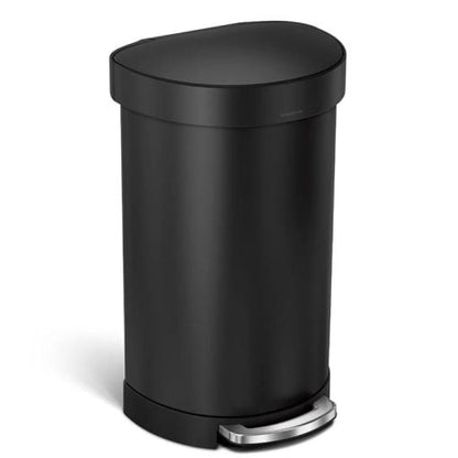 Simplehuman Semi-Round Pedal Bin 45L Liner Rim Black
