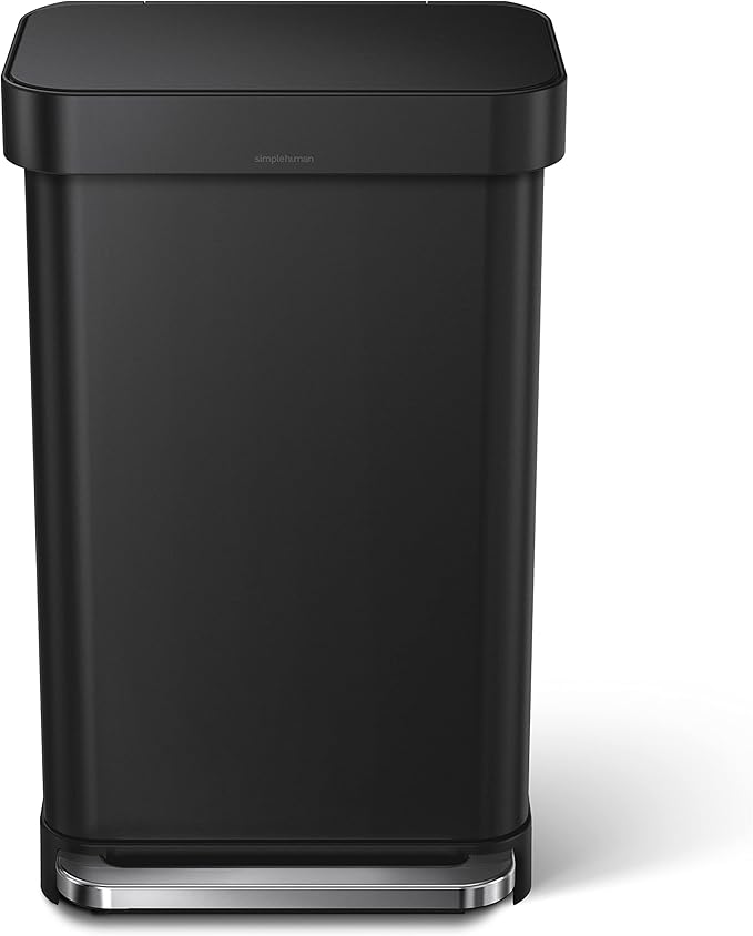 Simplehuman Rectangular Pedal Bin 45L Matte Black