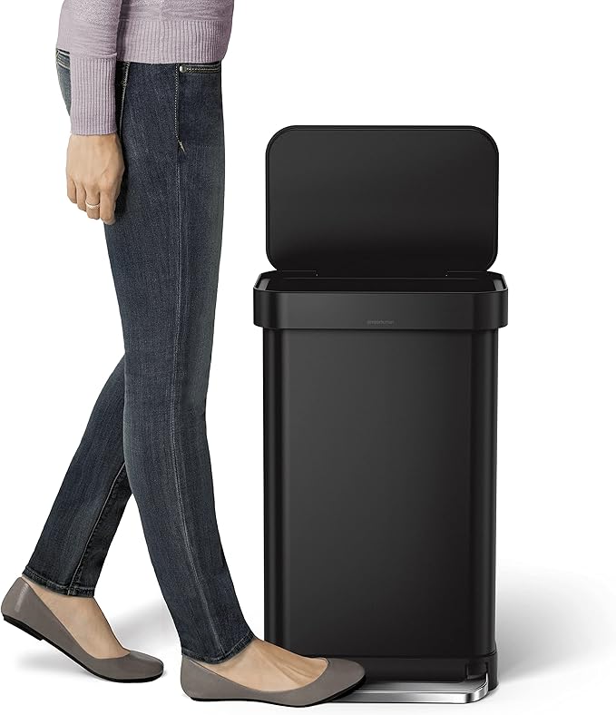Simplehuman Rectangular Pedal Bin 45L Matte Black