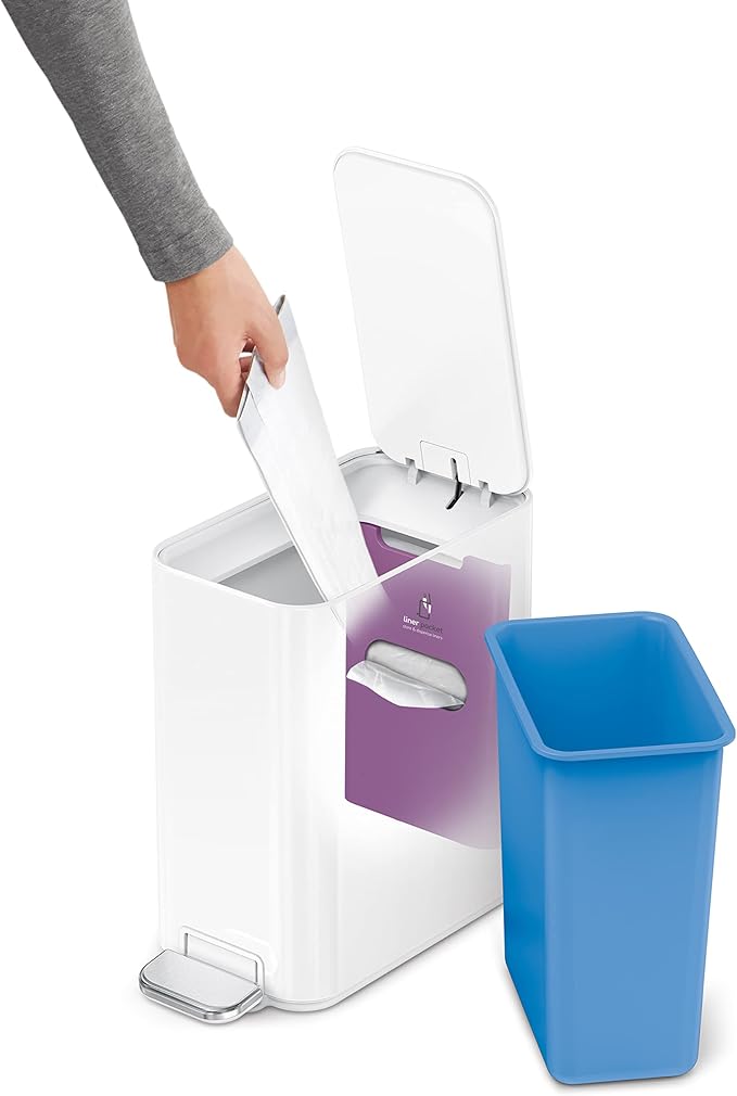 Simplehuman Slim Pedal Bin 5L White