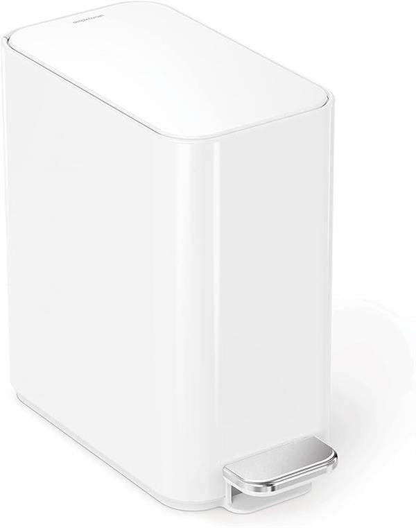 Simplehuman Slim Pedal Bin 5L White