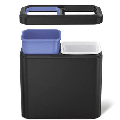 Simplehuman Slim Open Recycler 20L 2-Compartment Matte Black