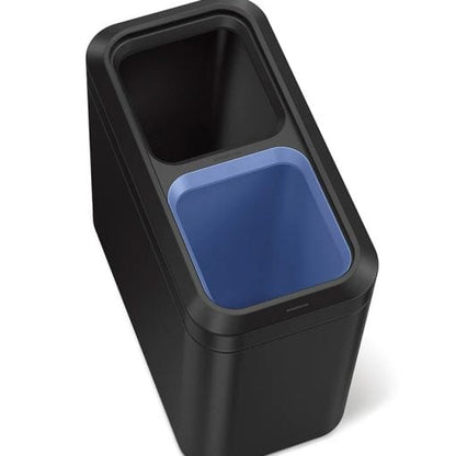 Simplehuman Slim Open Recycler 20L 2-Compartment Matte Black
