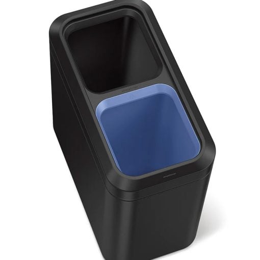 Simplehuman Slim Open Recycler 20L 2-Compartment Matte Black